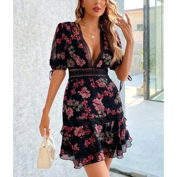 white christmas dresses Rosetta Getty | Bias Lace Panel Dress | M main image 1